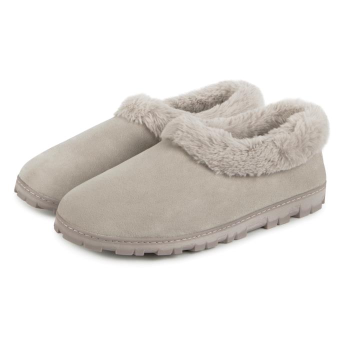totes toasties® Ladies Microsuede Shoot Slippers Grey Extra Image 2